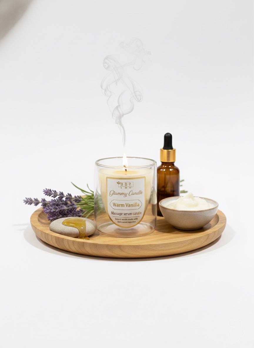 Warm Vanilla Massage Serum Candle