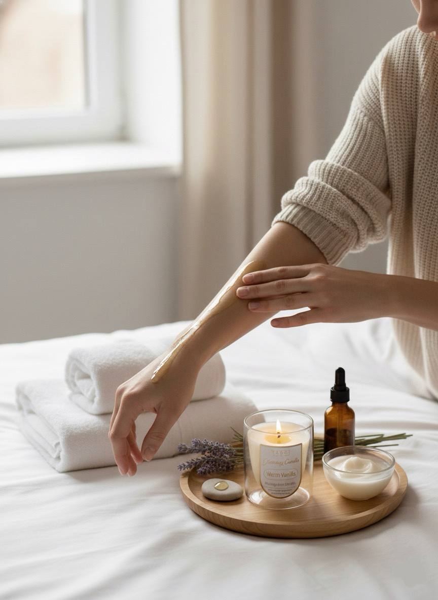 Warm Vanilla Massage Serum Candle