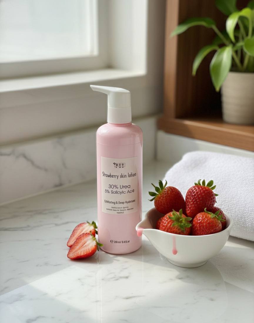 لوشن للبشرة على شكل فراولة – يحتوي على 30% يوريا