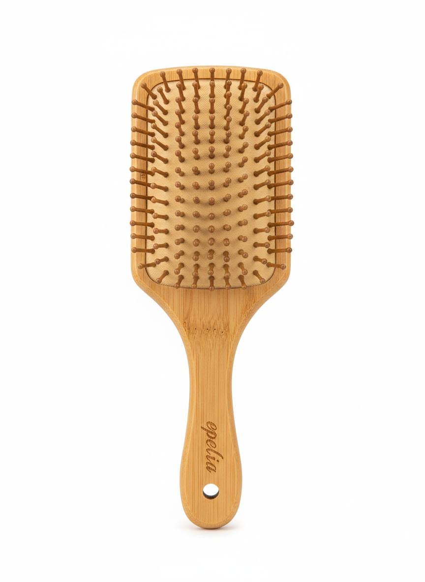 Epelia Squared Bamboo Wooden Hair Brush