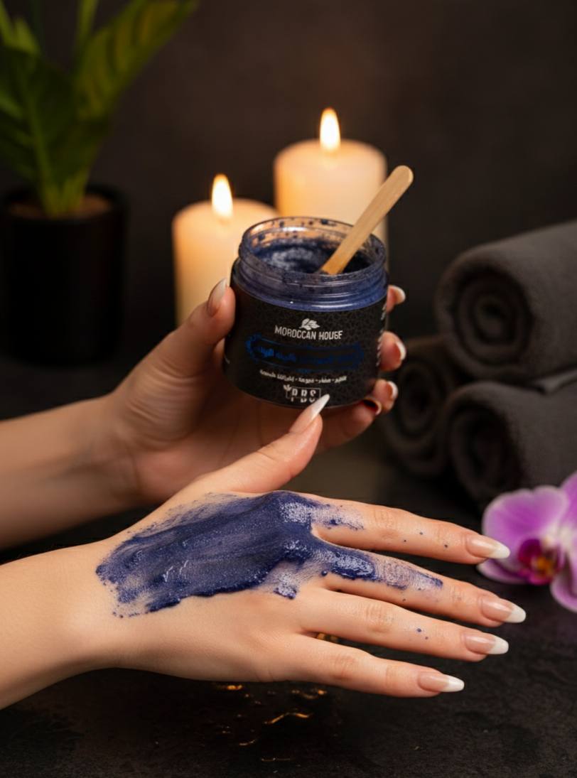 Sudanese body scrub with blue indigo