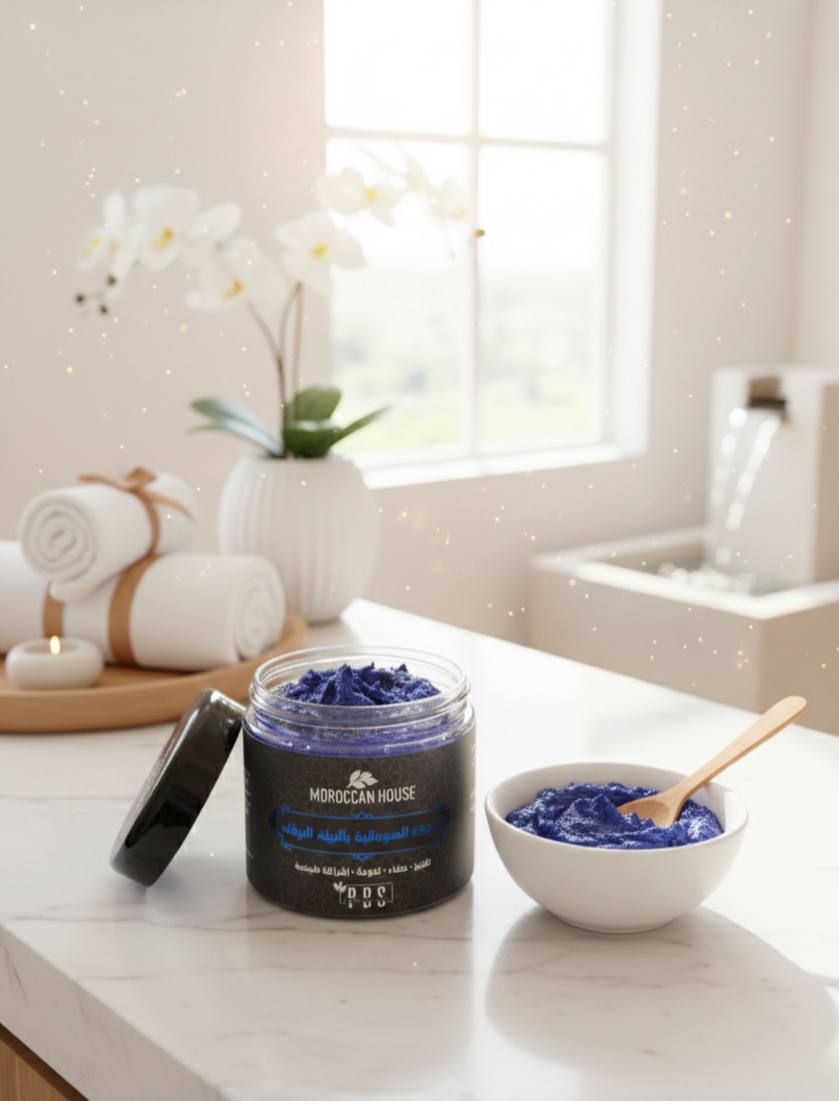 Sudanese body scrub with blue indigo