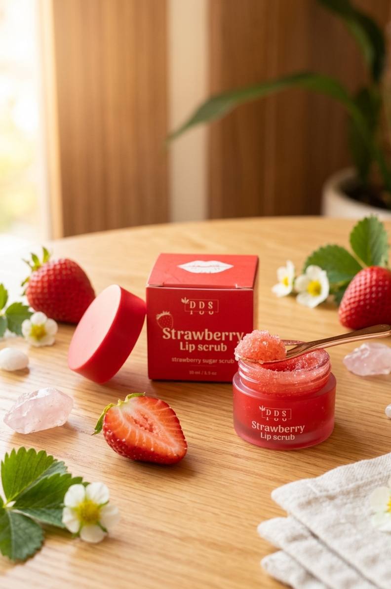 سكراب الشفايف بالفراولة